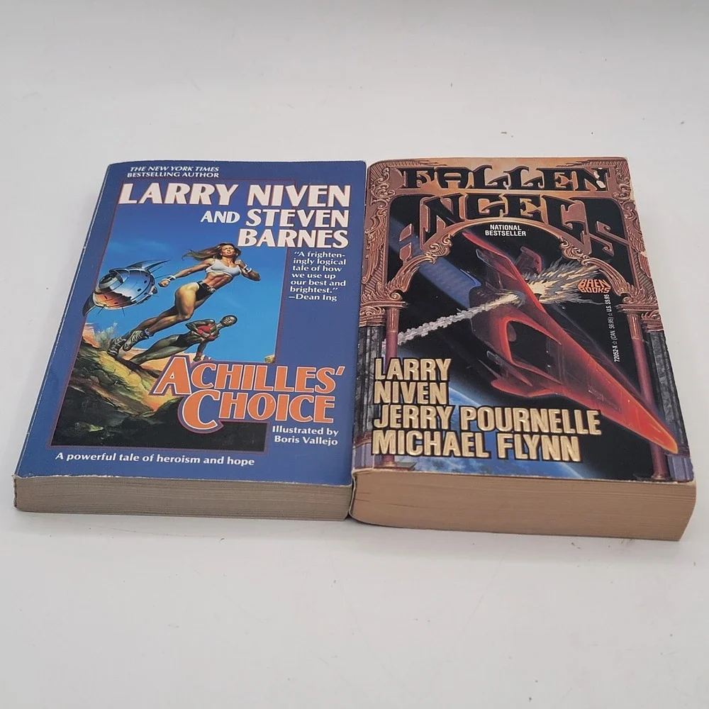 Larry Niven Achilles' Choice Fallen Angels Paperback Lot 1st Printings Good